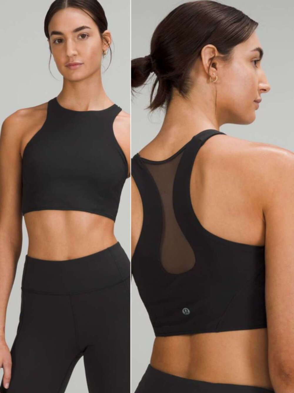 Lululemon Mesh-Back Train Bra Racerback Sports Bra Black